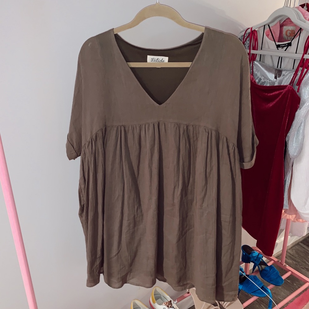 Oversized Army Green Dress